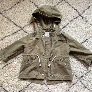 Zara Babygirl Canvas Green Jacket